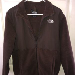 Deep chocolate brown northface winter jacket